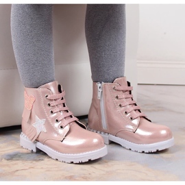 Fényes rózsaszín hőszigetelt csizma lányoknak Potocki