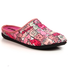 Kényelmes női papucs kivehető betéttel, rózsaszín Inblu szürke