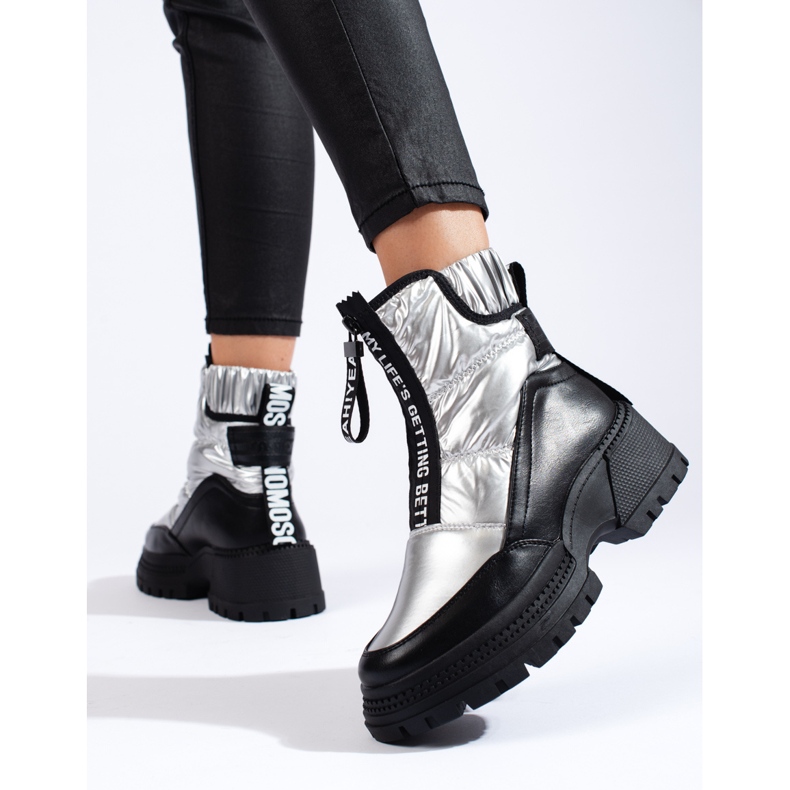 Női ezüst színű hócsizma a Shelovet platformon