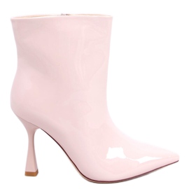 BM Sylvia Beige sarok lakkozott csizma bézs