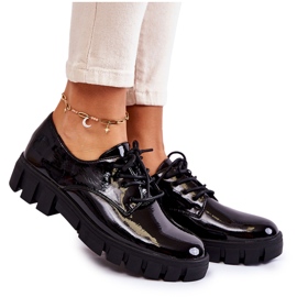 Vinceza Divatos lakkozott cipő, megkötve Black Gwendy fekete Vinceza Divatos lakkozott cipő, megkötve Black Gwendy fekete