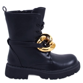 BM Fűzős csizma Barkley Black fekete