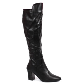 Fekete Filippo női meleg csizma díszoszlopon