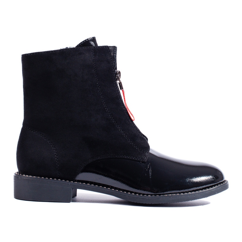 Klasszikus fekete bokacsizma lapos sarkú