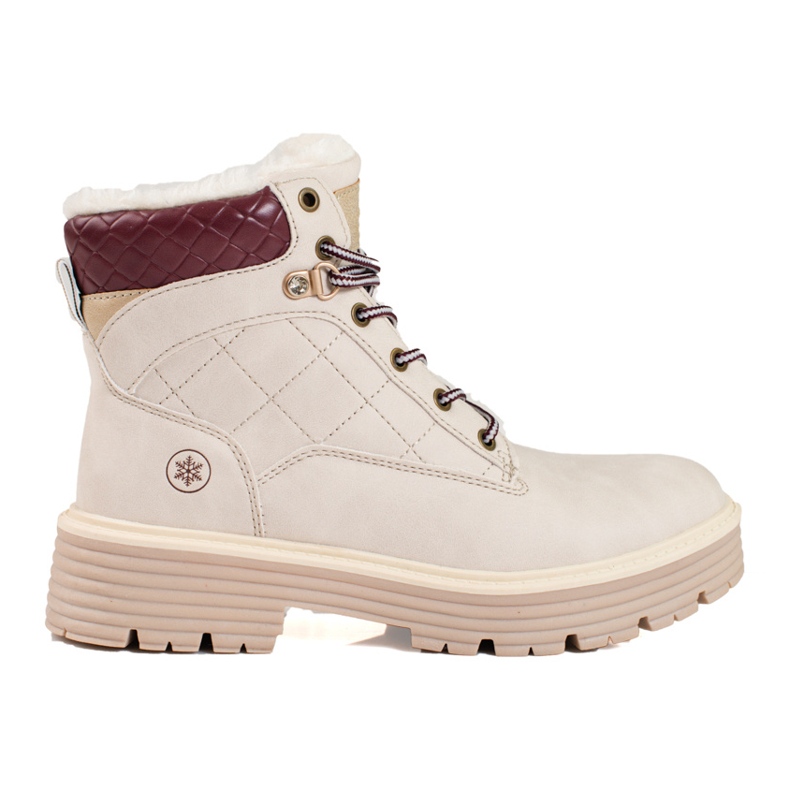 Shelovet szőrmével szigetelt női trapperek bézs