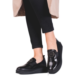 Bőr női Shelovet cipő fekete Bőr női Shelovet cipő fekete