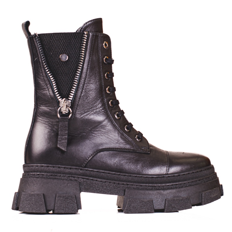 Női bőr táskák dekoratív Shelovet cipzárral fekete