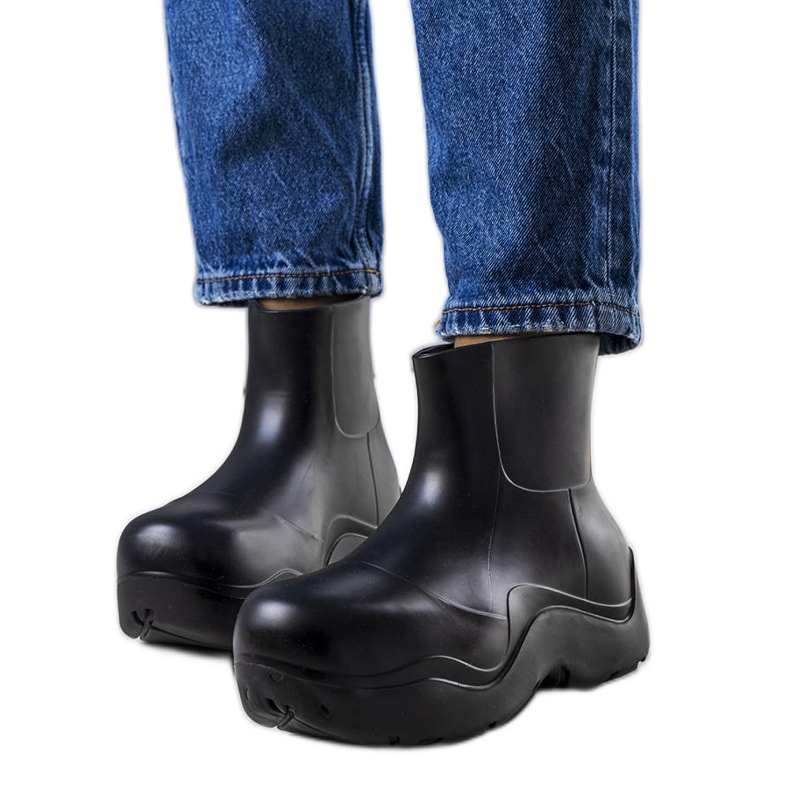 Fekete gumicsizma magas Frolo talpon