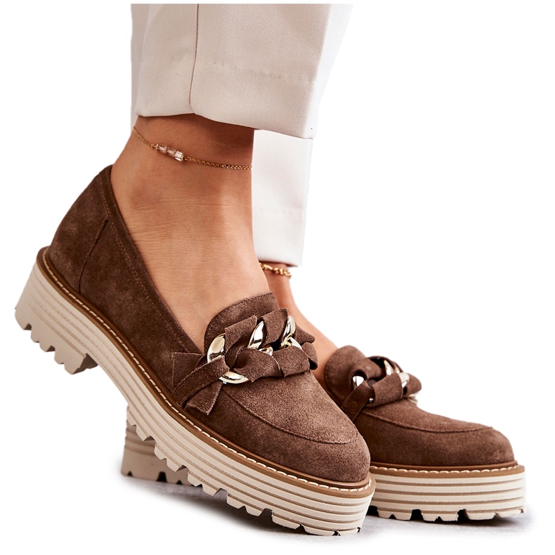 Női cipő Velúr Laura Messi 2523 Barna zöld