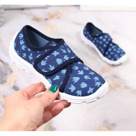 Óvodás papucs fiúknak tépőzárral sötétkék Befado 974X476