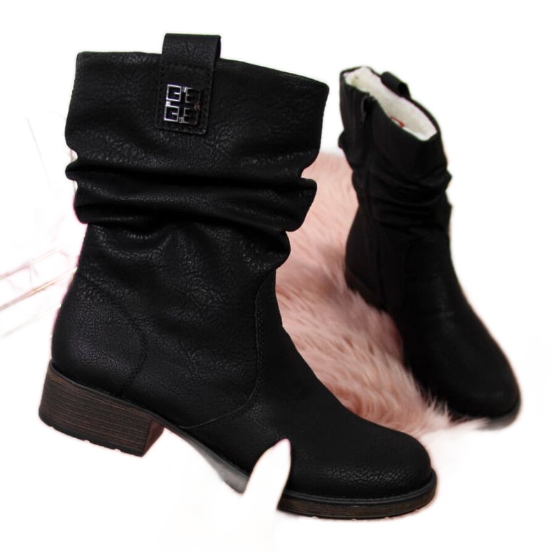 Rieker RKR174 gyapjúval szigetelt csizma fekete