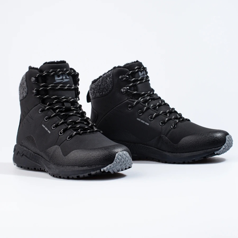 Férfi magas trekking cipő Dk, szigetelt fekete