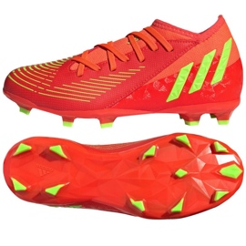Adidas Predator Edge.3 Fg Jr GW0980 futballcipő piros narancs és vörös Adidas Predator Edge.3 Fg Jr GW0980 futballcipő piros narancs és vörös