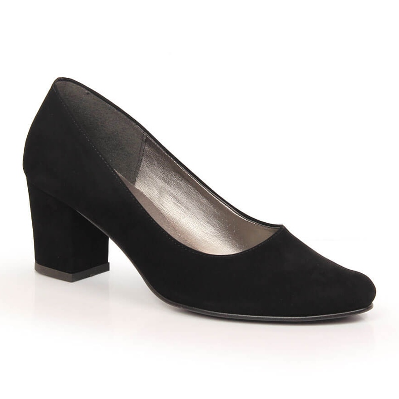 Női fekete velúr pumpák az Azali 1470 postán