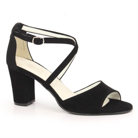 Női fekete velúr szandál Azali 2941
