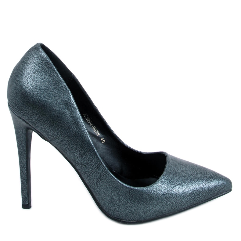 BM Leda Green női magassarkú fekete zöld