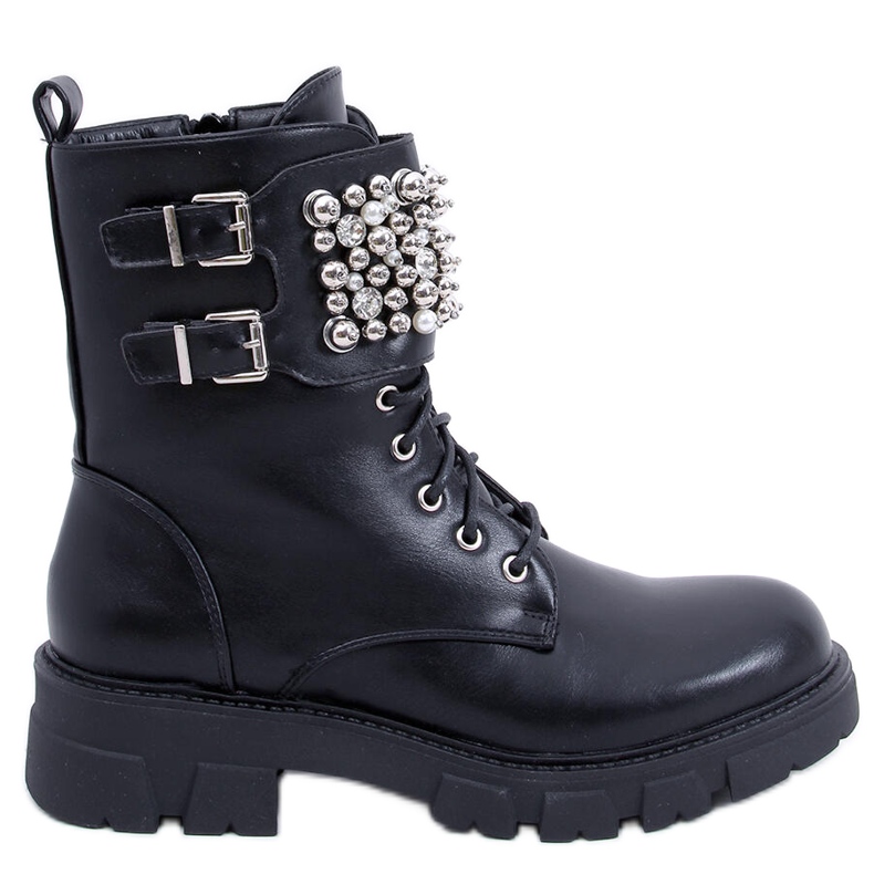 PA1 Vance Black gyöngyös bokacsizma fekete