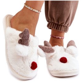PA1 Női papucs szőrmével és rénszarvas krém Sopya ekru