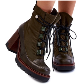 Divatos magassarkú csizma Maciejka 05777-09 zöld