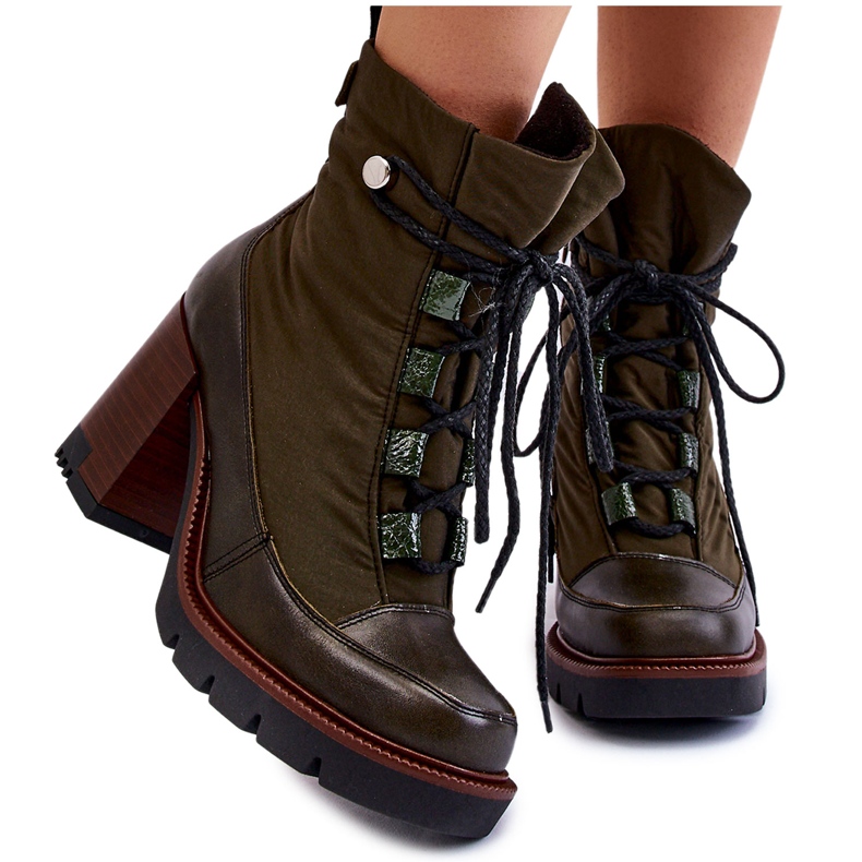 Divatos magassarkú csizma Maciejka 05777-09 zöld