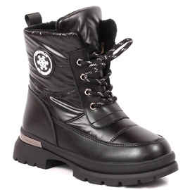 BM Báránygyapjúval szigetelt lány hócsizma fekete kisasszony BM Báránygyapjúval szigetelt lány hócsizma fekete kisasszony