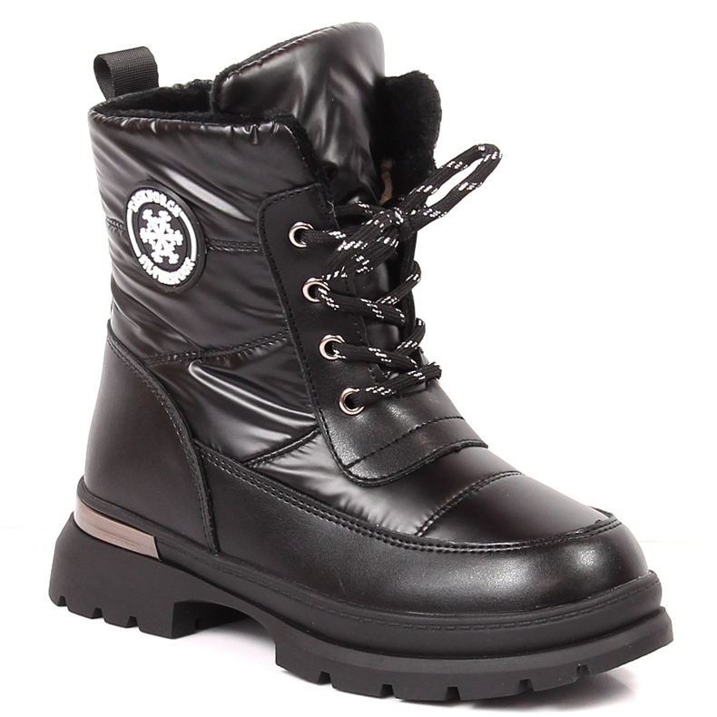 BM Báránygyapjúval szigetelt lány hócsizma fekete kisasszony