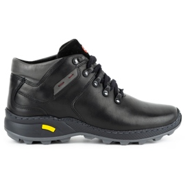 Olivier Férfi hőszigetelt bőr cipő 895MA fekete