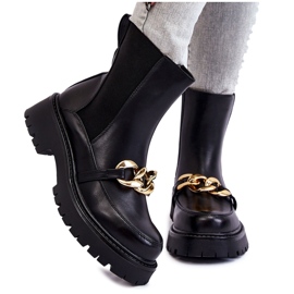 PG1 Női meleg csizma elöl díszítéssel Fekete Tilda