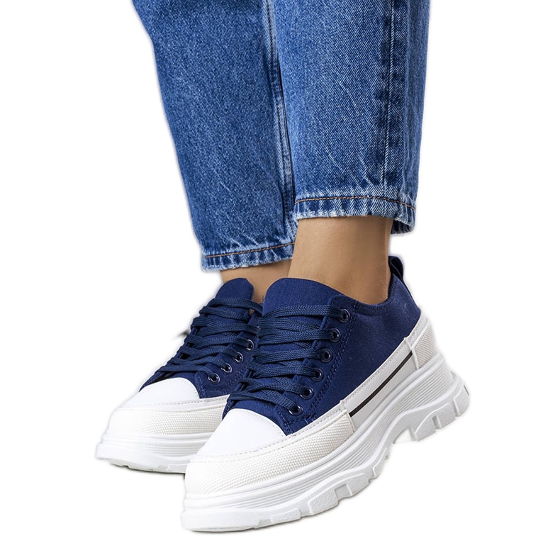 Navy magas platform cipők a Lavaris -tól kék