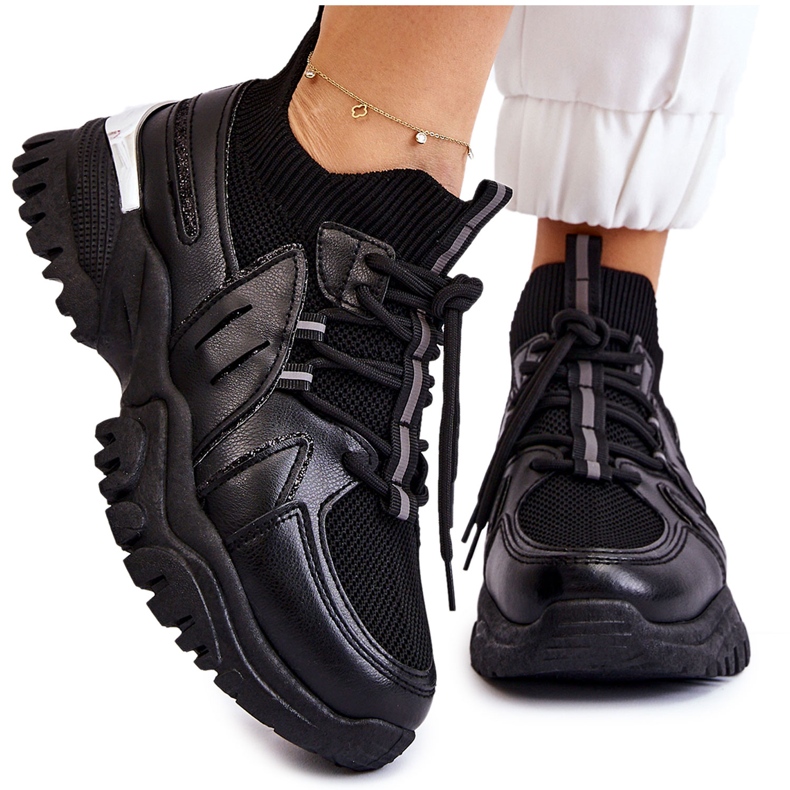 BM Női zokni bebújós sportcipő Fekete Berna