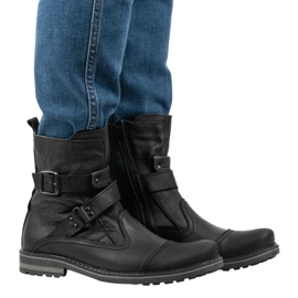 Olivier Bőr férfi csizma Chelsea csizma 82KZ fekete