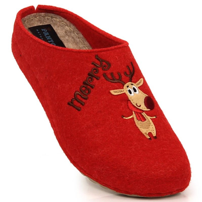 Panto Fino karácsonyi filc papucs KK267037 INT1769 piros