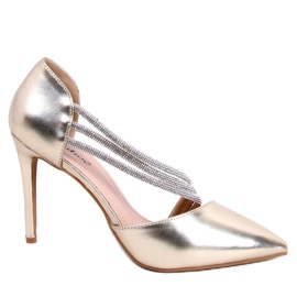 BM Lucille Gold aszimmetrikus sarkú cipő aranysárga