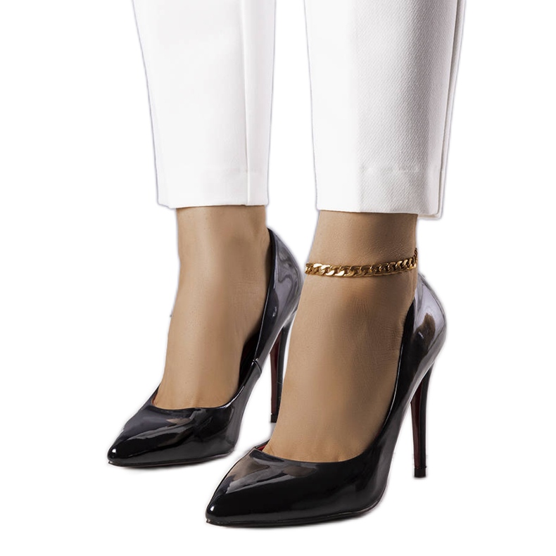 PA1 Zayd fekete lakkozott magassarkú