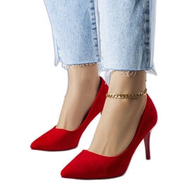 PA1 Alayah piros sarkú cipők öko-velúrból PA1 Alayah piros sarkú cipők öko-velúrból