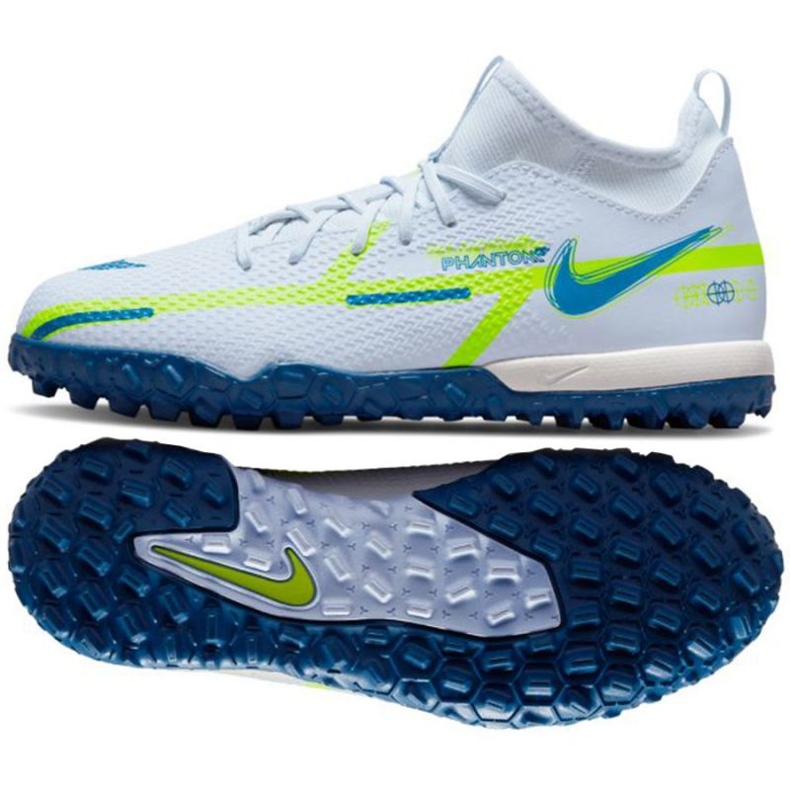 Nike Phantom GT2 Academy Dynamic Fit Tf Jr DC0813 054 futballcipő fehér fehér