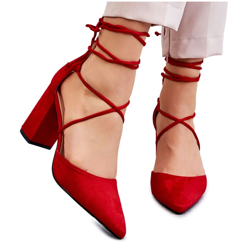 PA1 Klasszikus kötött velúr szivattyúk Red Lucira piros PA1 Klasszikus kötött velúr szivattyúk Red Lucira piros