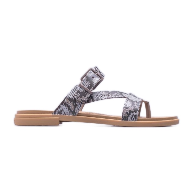 Crocs Tulum Toe Post Sandal W 206108-15W bézs barna