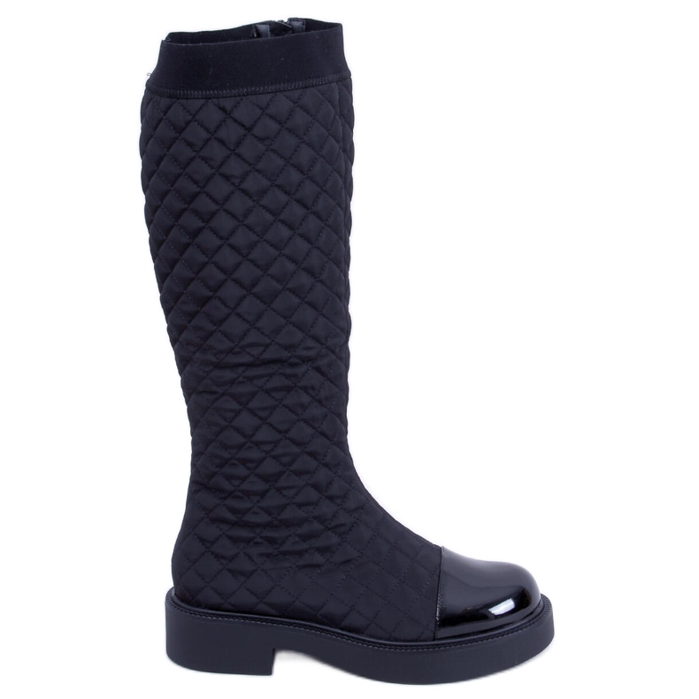 Elegáns Coco Black steppelt csizma fekete