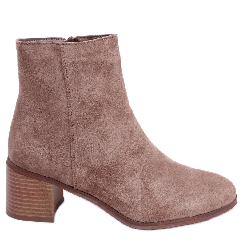 Klasszikus velúr csizma Natina Khaki bézs