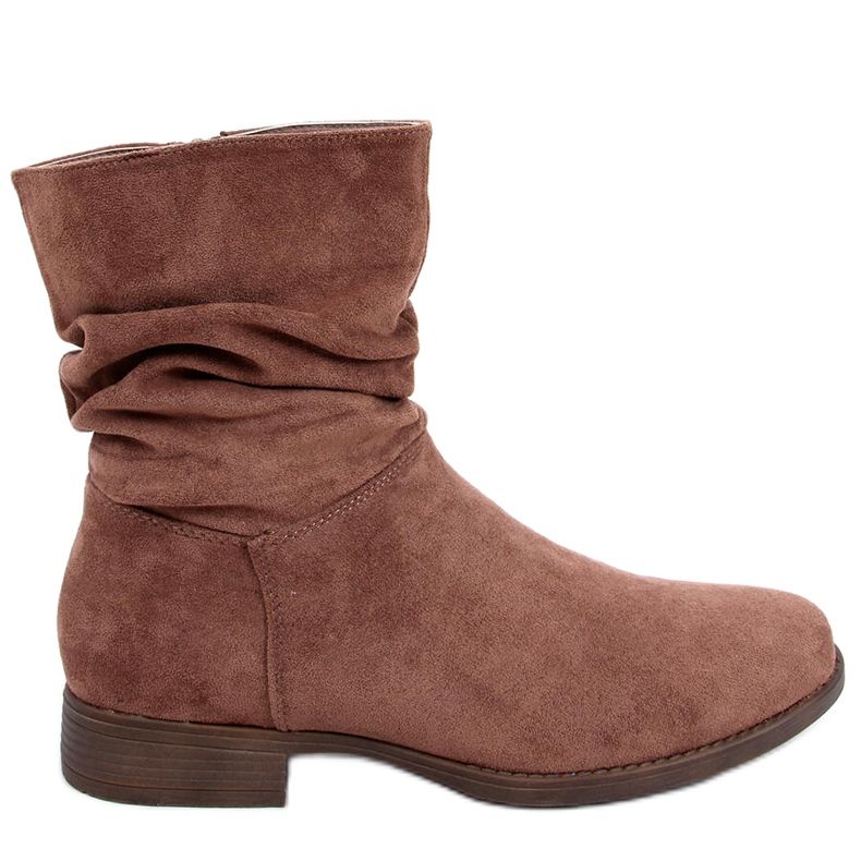 BM Wever Khaki velúr lapos csizma barna