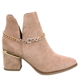 BM Virginia Khaki tavaszi sarkú csizma bézs BM Virginia Khaki tavaszi sarkú csizma bézs