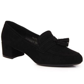 Női brogues fekete velúrból a Sergio Leone-tól