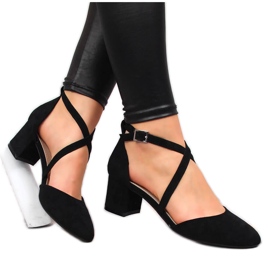 Sergio Leone női fekete pántos szandál