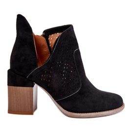 PM1 Fekete Layne kivágott velúr csizma