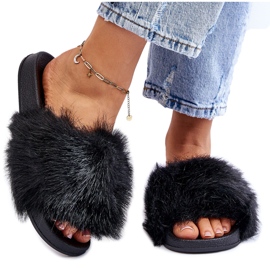 PM1 Női fekete kennet szőrpapucs PM1 Női fekete kennet szőrpapucs