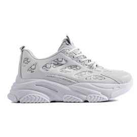 Shelovet női tornacipő vastag talpon, szürke