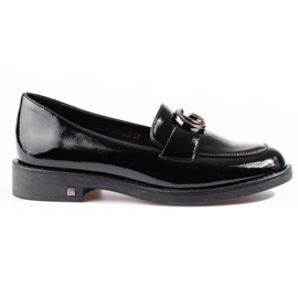 W. Potocki Lakkozott női Potocki lapos sarkú lordok fekete