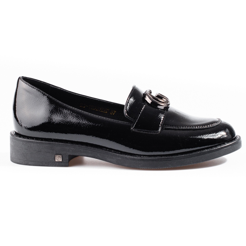 W. Potocki Lakkozott női Potocki lapos sarkú lordok fekete