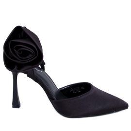 Seastar Szatén tűk Flores Black virággal fekete